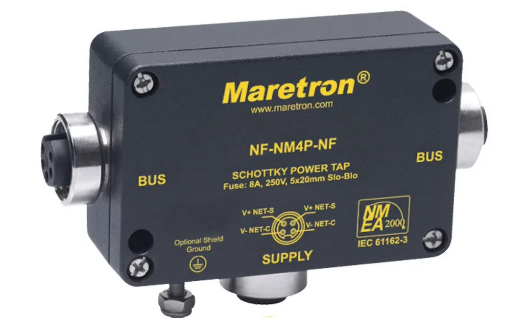 NF-NM4P-NF – MARETRON Marine Network Cable Connector, Used To Provide Two Power Inputs Permitting Doubled Power Provi...